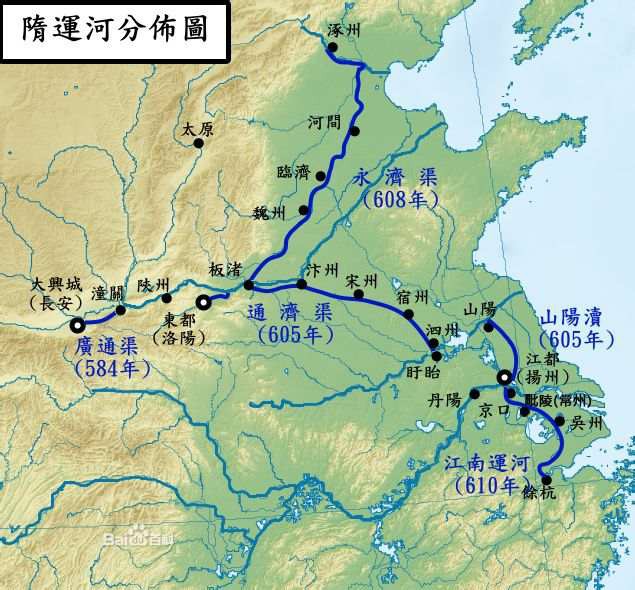 京杭大运河沿线路线图?