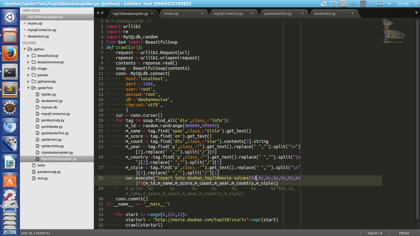 python插入数据库出现*OperationalError: 1054