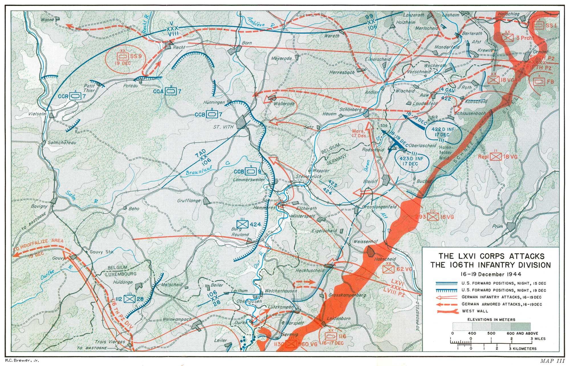 比如: 1,第106步兵师,阿登战役 在1944年末的阿登战役期间,由于战线过