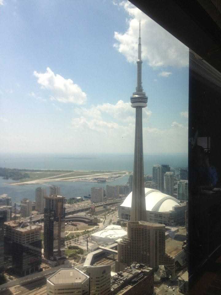 多伦多 cbd 鸟瞰cntower 与多伦多湖心岛