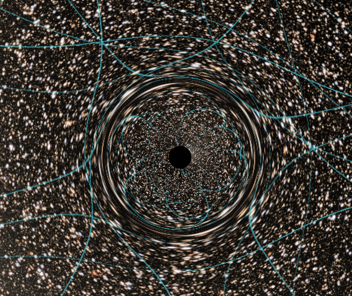 原来是个黑洞,强大的引力场连光都扭曲了.