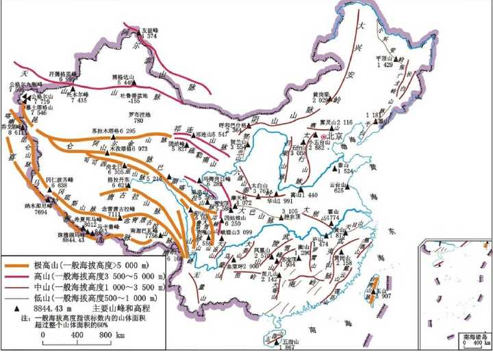 中国地形图山脉高清