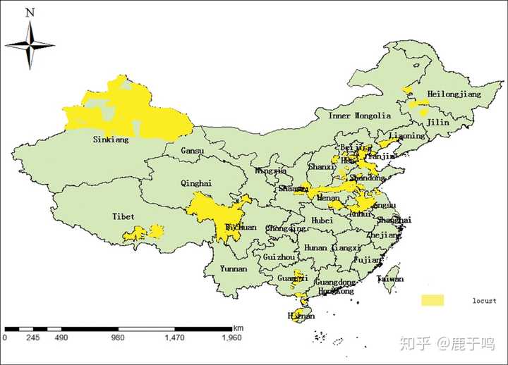 令中国饱受其害的就是排名第二的 "东亚飞蝗"(migratory locust) ,但