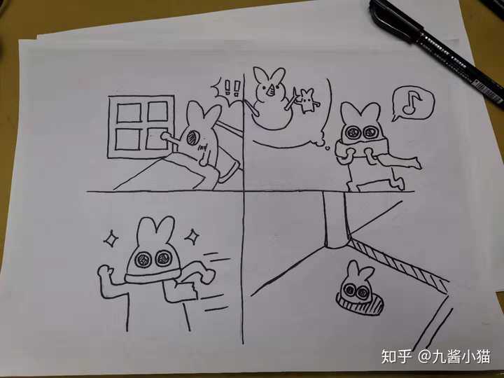 他画的四格漫画哈哈哈哈哈太可爱啦