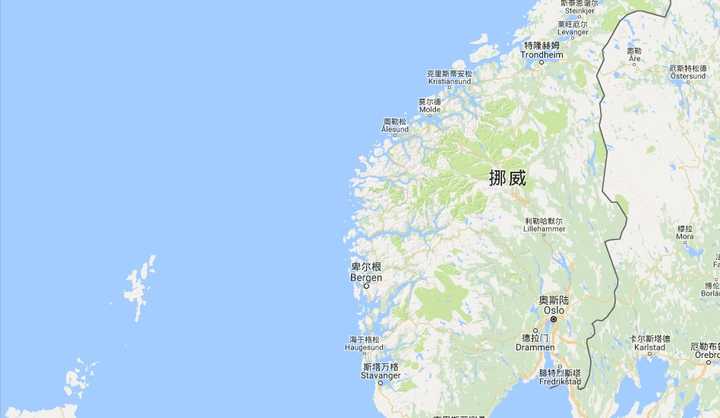 (注意挪威的地貌,西边海岸线曲折蜿蜒,碎.多峡湾.)