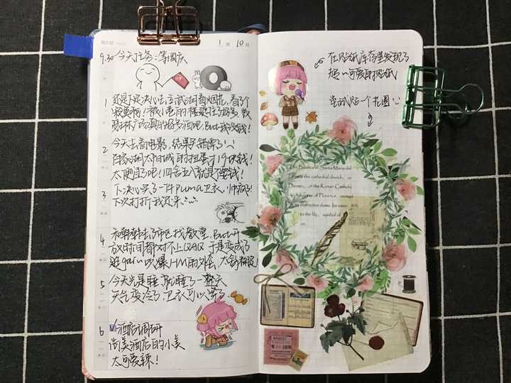右边是空白自由页,可以写写读书笔记,备忘录,大事件(日记或者感想).