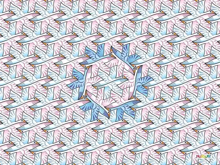 如何画出埃舍尔风格的平面镶嵌画?