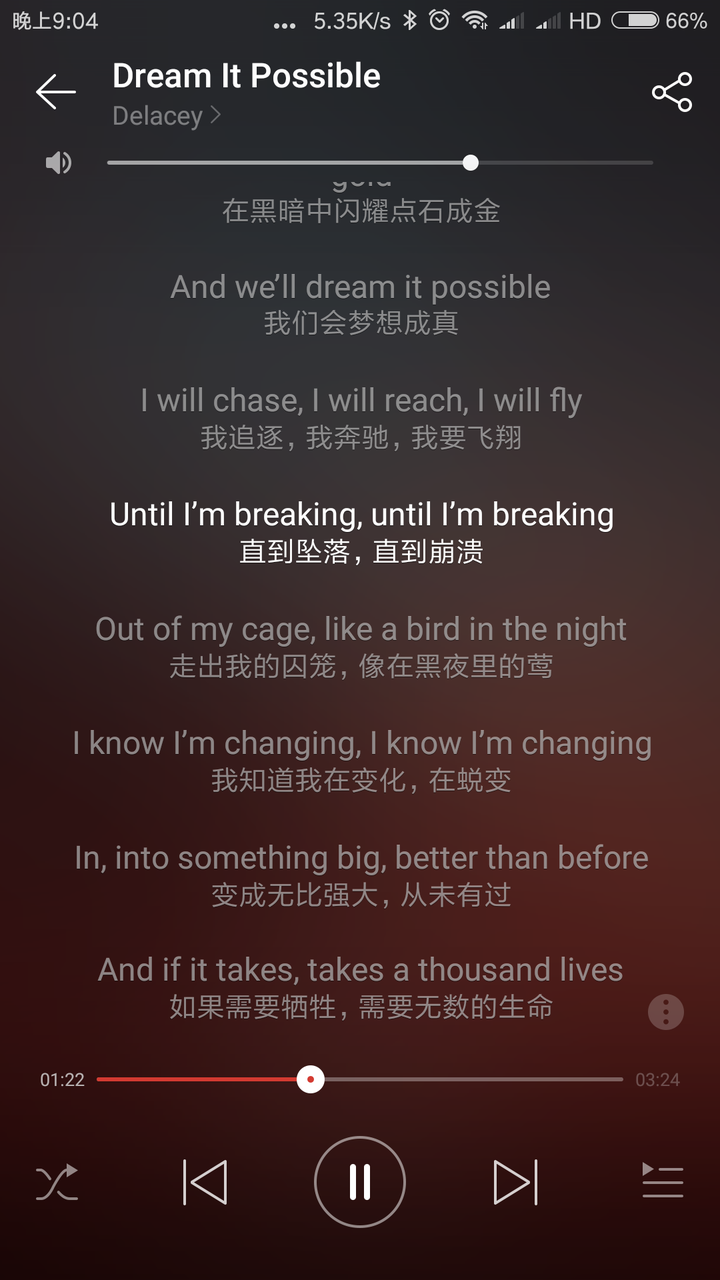 分享delacey的单曲《dream it possible》: http://music.163.