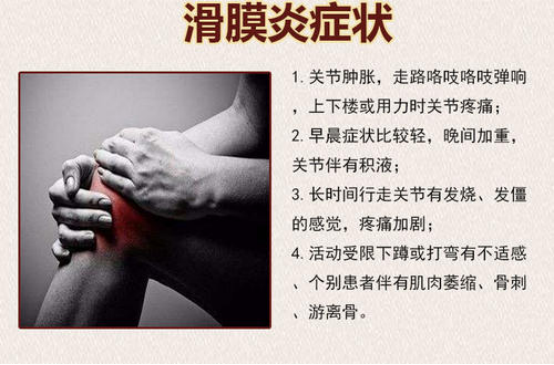 膝关节滑膜炎是一种无菌型炎症,是由于膝关节扭伤和多种关节内损伤而