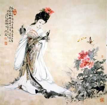 杨贵妃牡丹图 (lady and flower)   1971