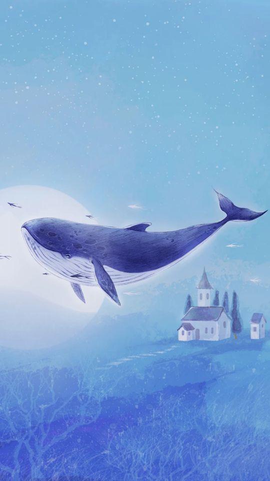有蓝色鲸鱼的手机壁纸吗?