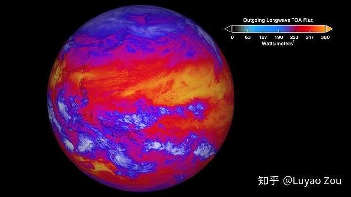 ceres 拍摄到的地球长波(8-12μm)辐射.图片来源:nasa