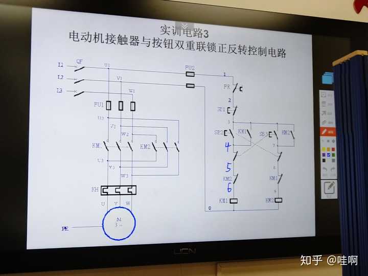 电动机接触器与按钮双重联锁正反转控制电路怎么连?