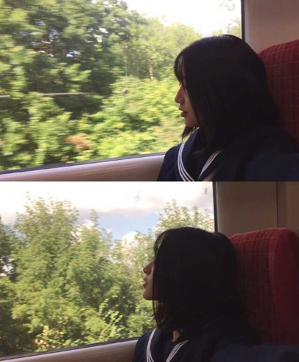 最近正在南下旅行～一个人坐火车的时候自拍 也算是回答了穿jk制服