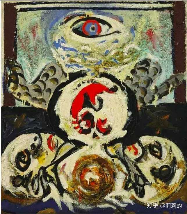 20世纪抽象表现主义画家波洛克(pollock)的代表作品《鸟》("bird,&