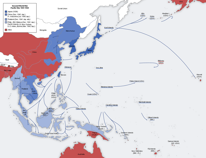 日本南进论建立大东亚共荣圈的跳板之一.