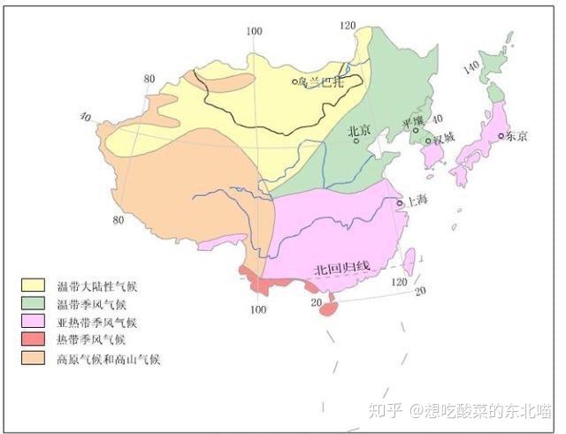 中日韩三国,东三省离韩国日本是最近的(气候,地理位置