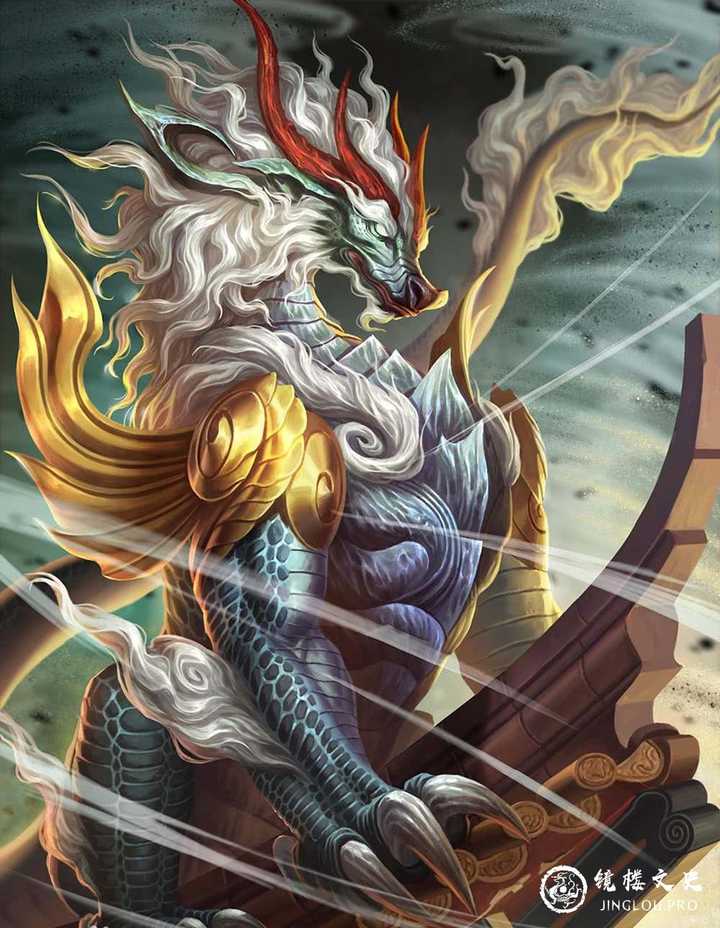 老二睚眦,豹身龙首,看上去非常霸气,是龙和豹所生.