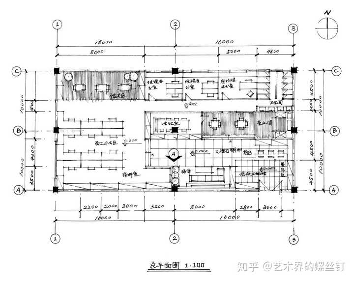 切割,不同空间的功能,建立具体尺寸比例的概念等等,平面图是最直接