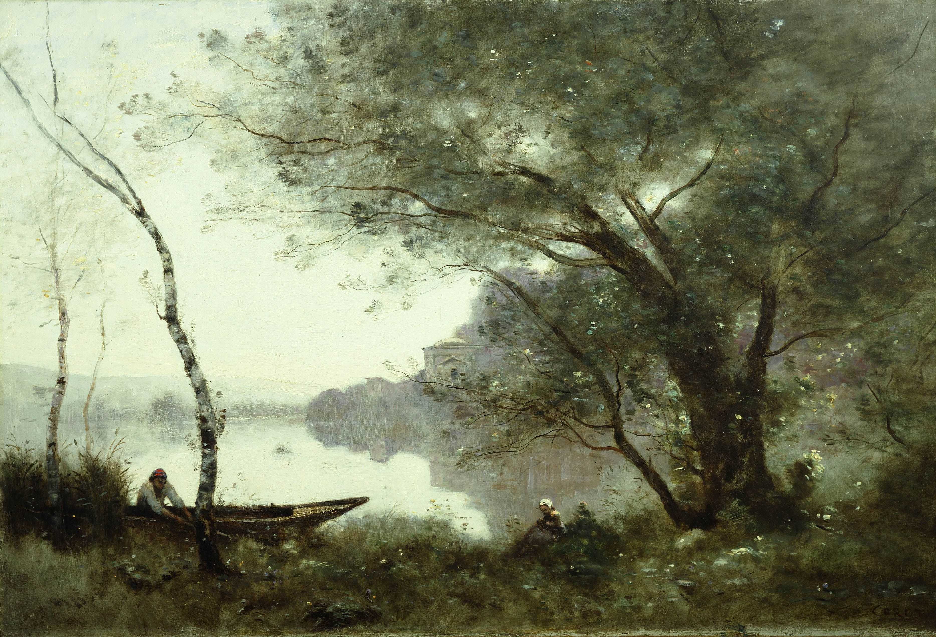 《孟特芳丹的船夫》,柯罗,约1865年至1870年.  显示全部