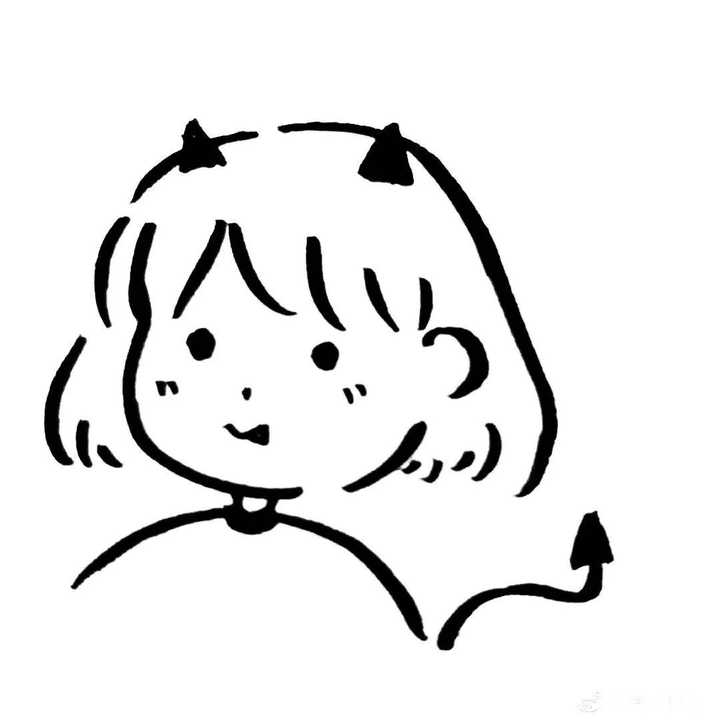 求简笔画风格情侣头像?