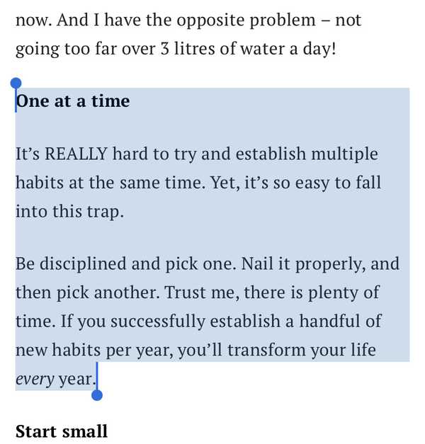 hard to try and establish multiple habits at the same time