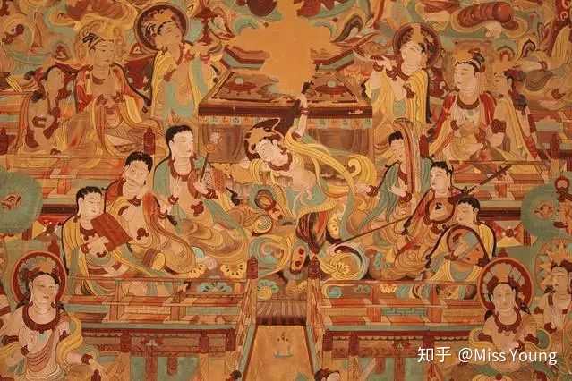 壁画 虽然乐舞从大的方面和管理上仍习惯地把它们放在一起,但舞蹈在