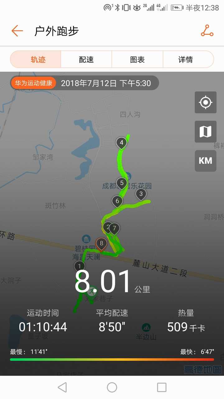 我今天半跑半走跑了八公里,运动量过得去吧?