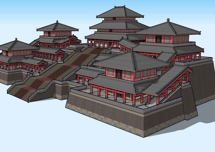 魏晋之际,由于砖券结构,木构阁楼的稳定发展,高台建筑这种夯土和土木