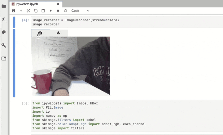 使用camerastream的快照创建imagerecorder,并使用scikit-image动态