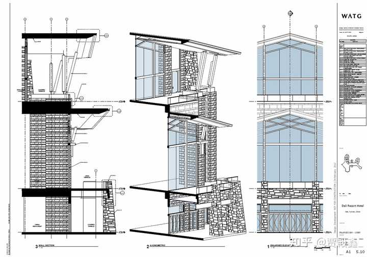 交付设计表达时,平面,剖面,三维剖切共同表达,revit制作,来自网络