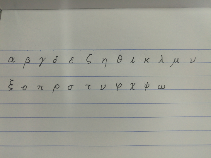 高等数学中的希腊字母你们都是如何书写的?