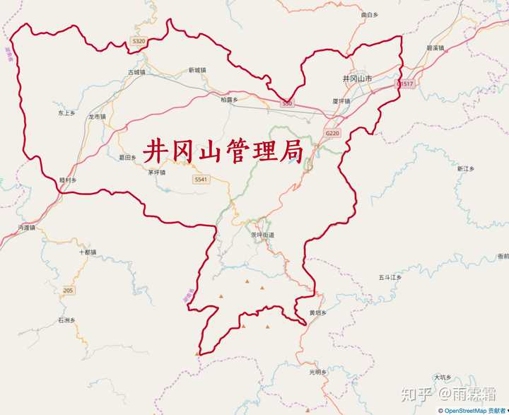 厦坪,拿山等乡镇和遂川县的井冈山乡(罗浮,茨坪)合并成立井冈山管理局