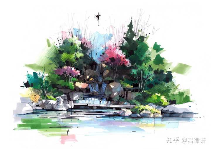 马克笔手绘上色如何画景?