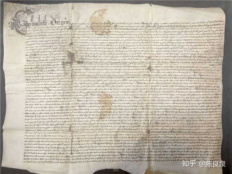 1594年英国伊丽莎白一世时期汉普郡财产纠纷司法调查记录一份两张.