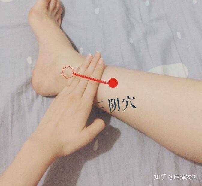 三阴穴:是脾肝肾三条经络相交汇的地方,保护子宫卵巢,促进气血通畅