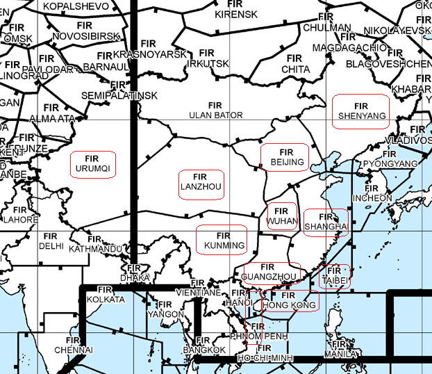 在二战结束之后,icao将全世界根据国家和地区,将全世界的航空管制区