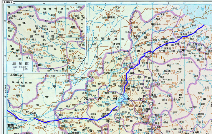 《历史地图集》中,东汉时期的济水