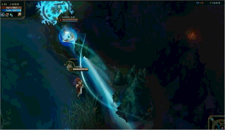 这次测试了 瑟提这个英雄 大招r( 叹为观止) 与其他英雄技能之间的