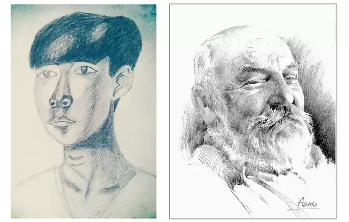 不透气,画面容易看起来脏,用笔较硬 素描排线 用弧线让画面看起来比较