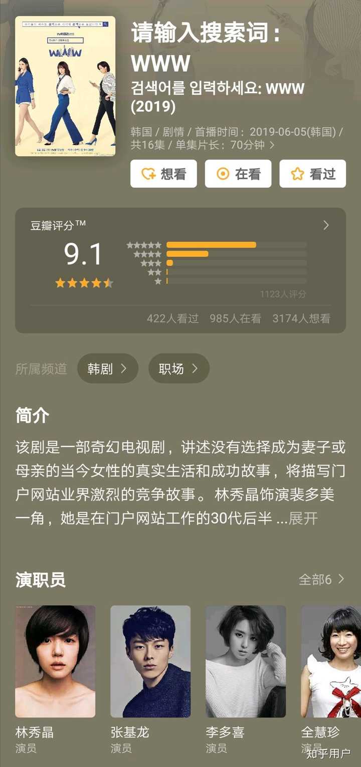 如何评价林秀晶,张基龙主演韩剧《请输入搜索词:www》