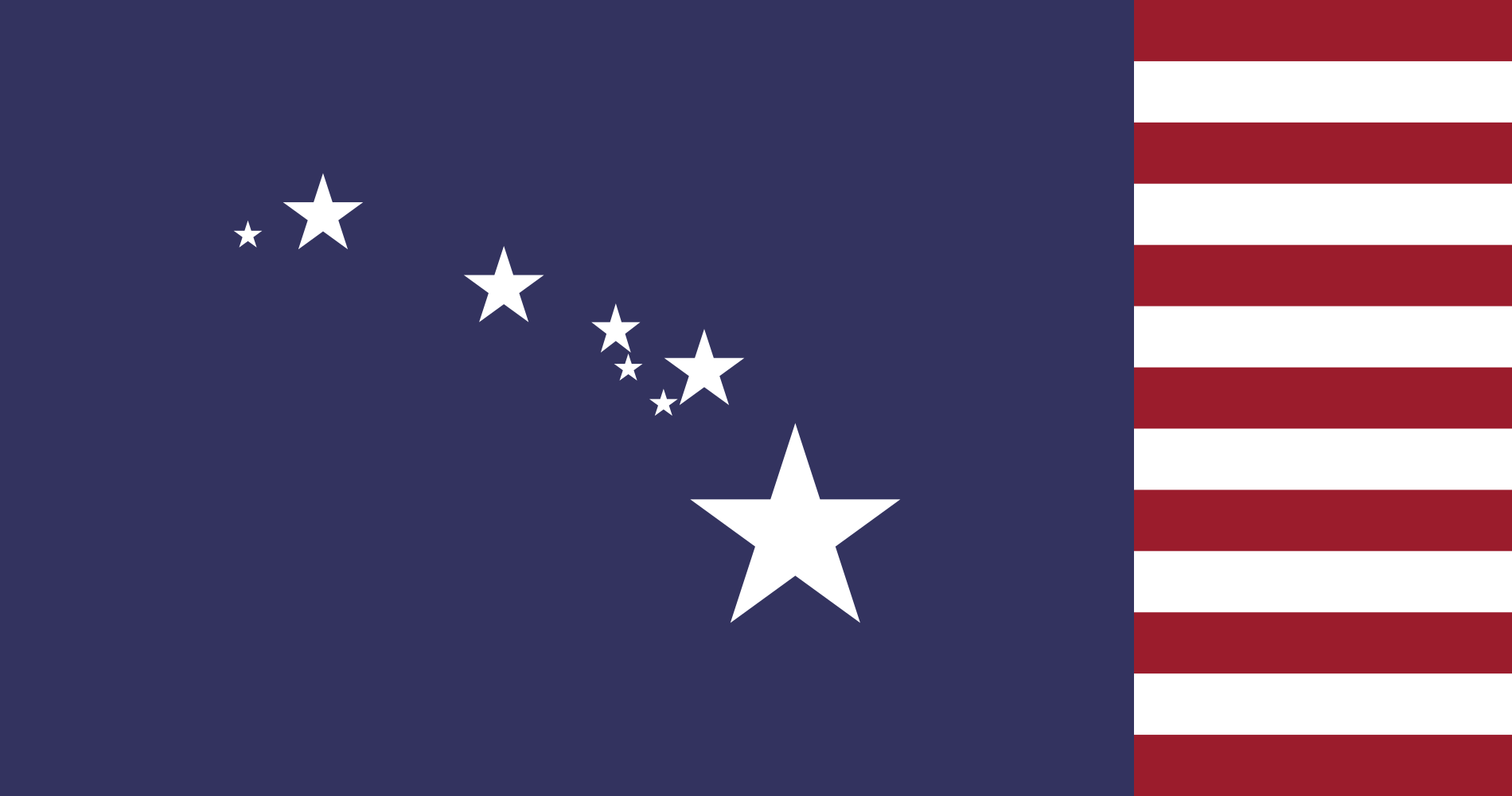 大概是想用星星表示八个岛屿,和阿拉斯加州旗神似