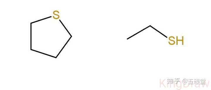 前者四氢噻吩,后者乙硫醇