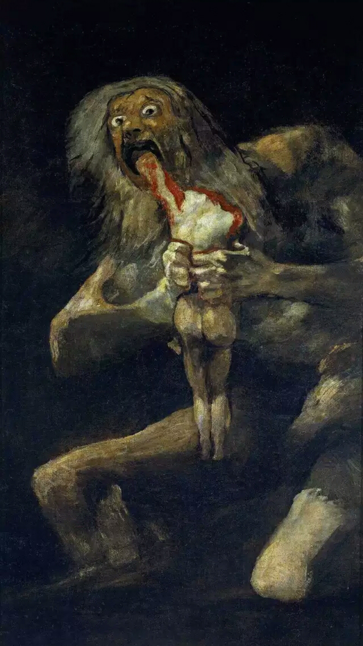 西班牙画家戈雅goya的画作《农神食子》.