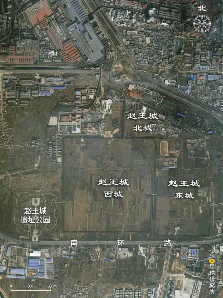 河北邯郸赵王城遗址卫星图,源自@esri image map