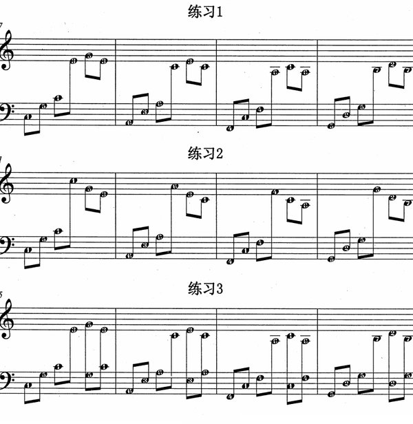 中国钢琴教材简五线谱弹唱里面的3/4拍子与6/8拍子伴奏,怎么理解学习?