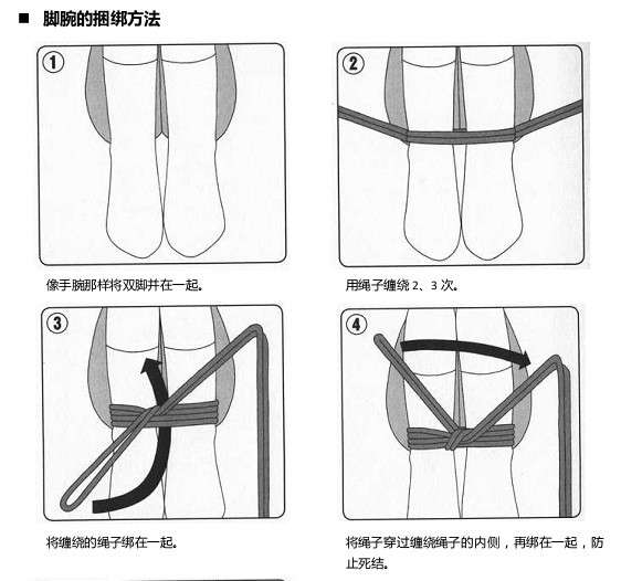 如果我需要让一个人无法活动,我该如何用绳子绑住他?