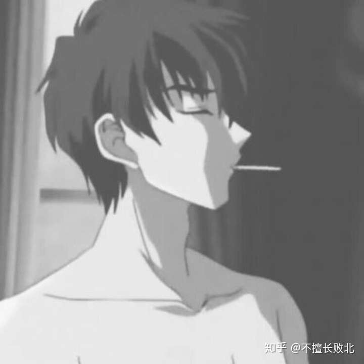 有没有类似这种黑白的动漫男生头像?
