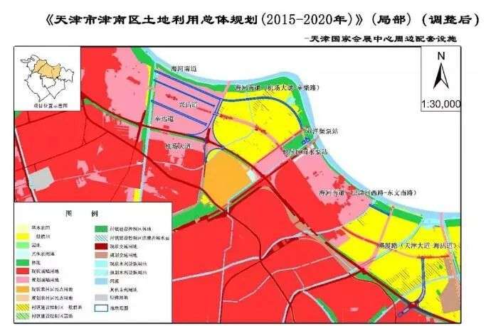01 最近,天津规划和自然资源局公示了《天津市津南区土地利用总体