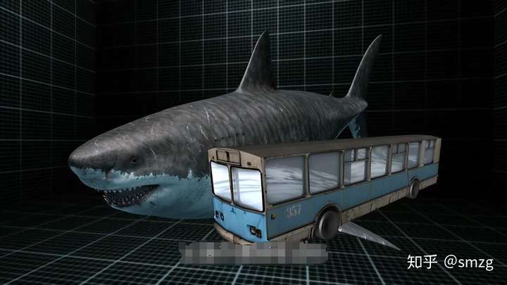 巨齿鲨(图片来源:纪录片《史前掠食动物》)